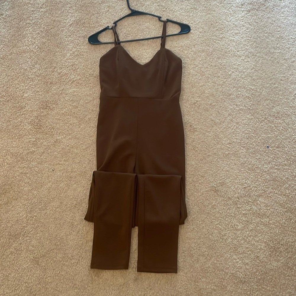 Brown formal jumpsuit.